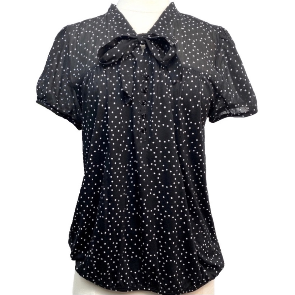 Ann Taylor the LOFT circular polka dot top